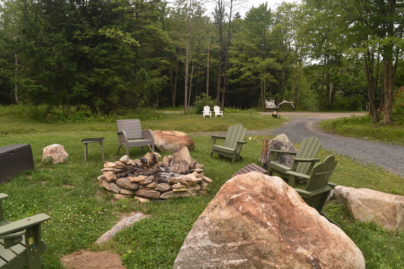 Fire pit seating area, alternate view