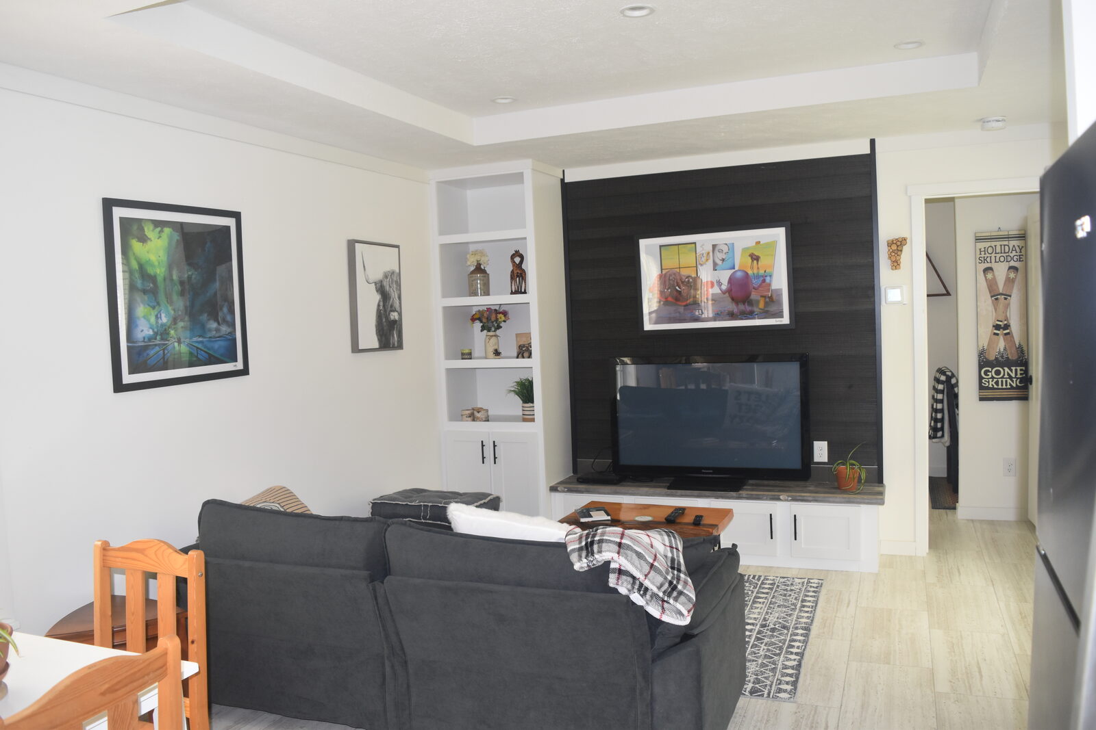 Unit B living room, wide view